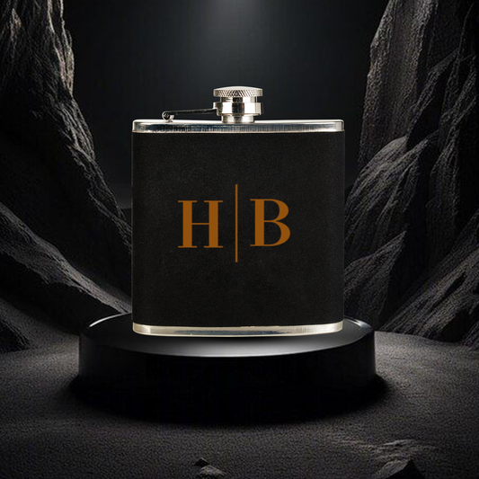 Custom Monogram Leather Flask Groomsman Gift Hip Flask Wedding Gift